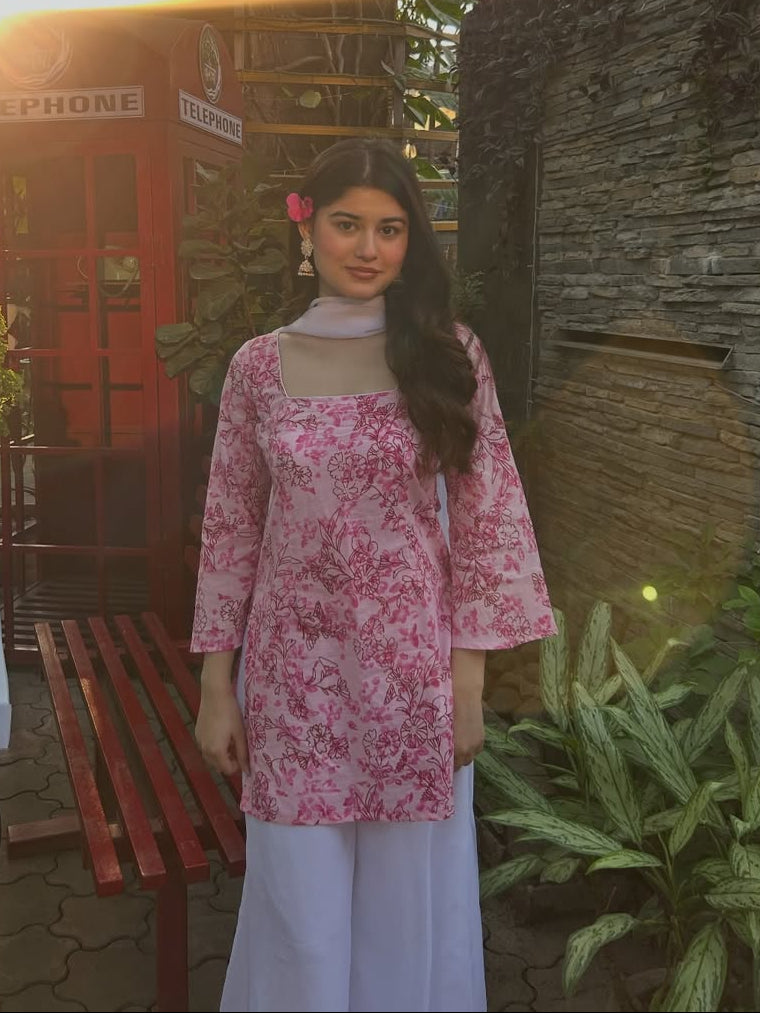 Jaipuri Soft Cotton Rayon Padded Top & Palazzo Set