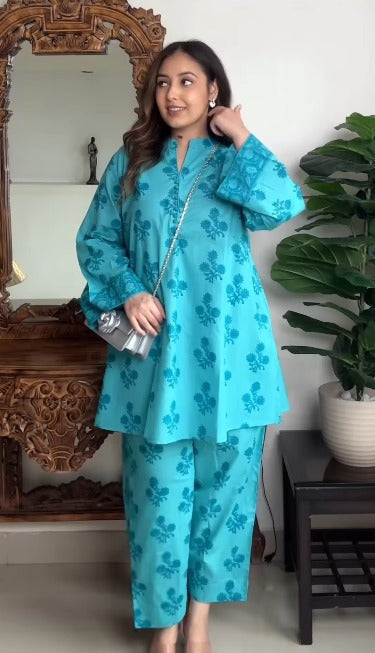 Kiara Teal Bloom Co-ord Set
