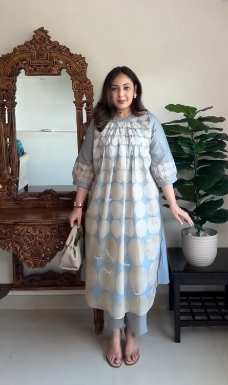 Mul Cotton Pure Fabric Suit Set