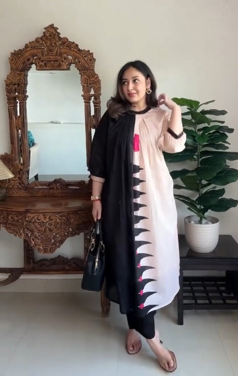 Round Neck Kurta & Trousers