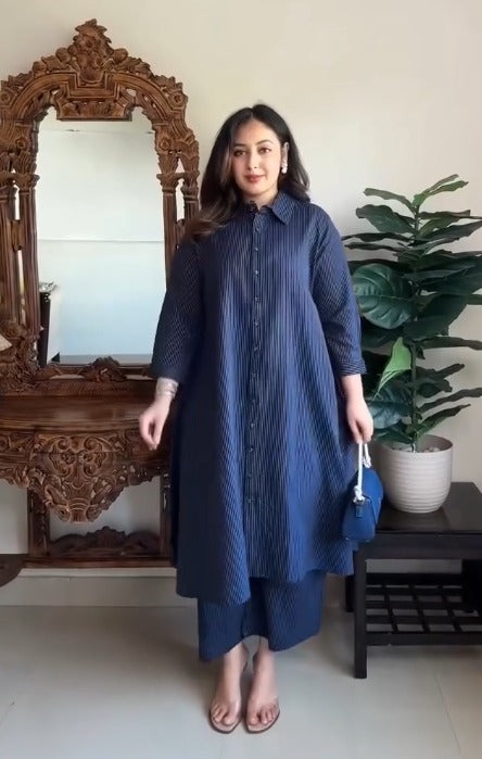 Women Printed Pure Cotton Structured Work Kurta with Palazzos