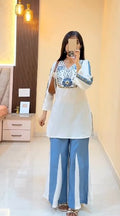 Embroidered Tunic With Trousers Co-Ords