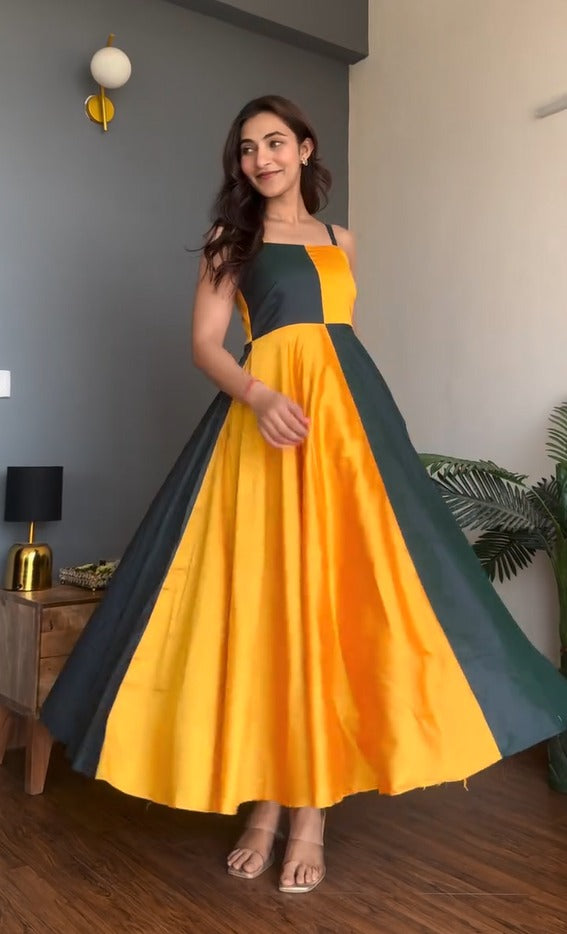 Dual Tone Summer Gown Dress