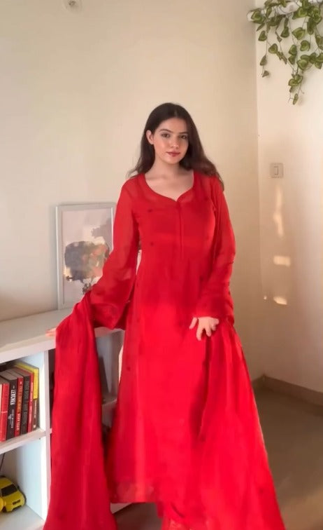 Summer Embroidered Kurta Set