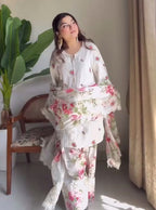 Floral Grace Printed Suit Set