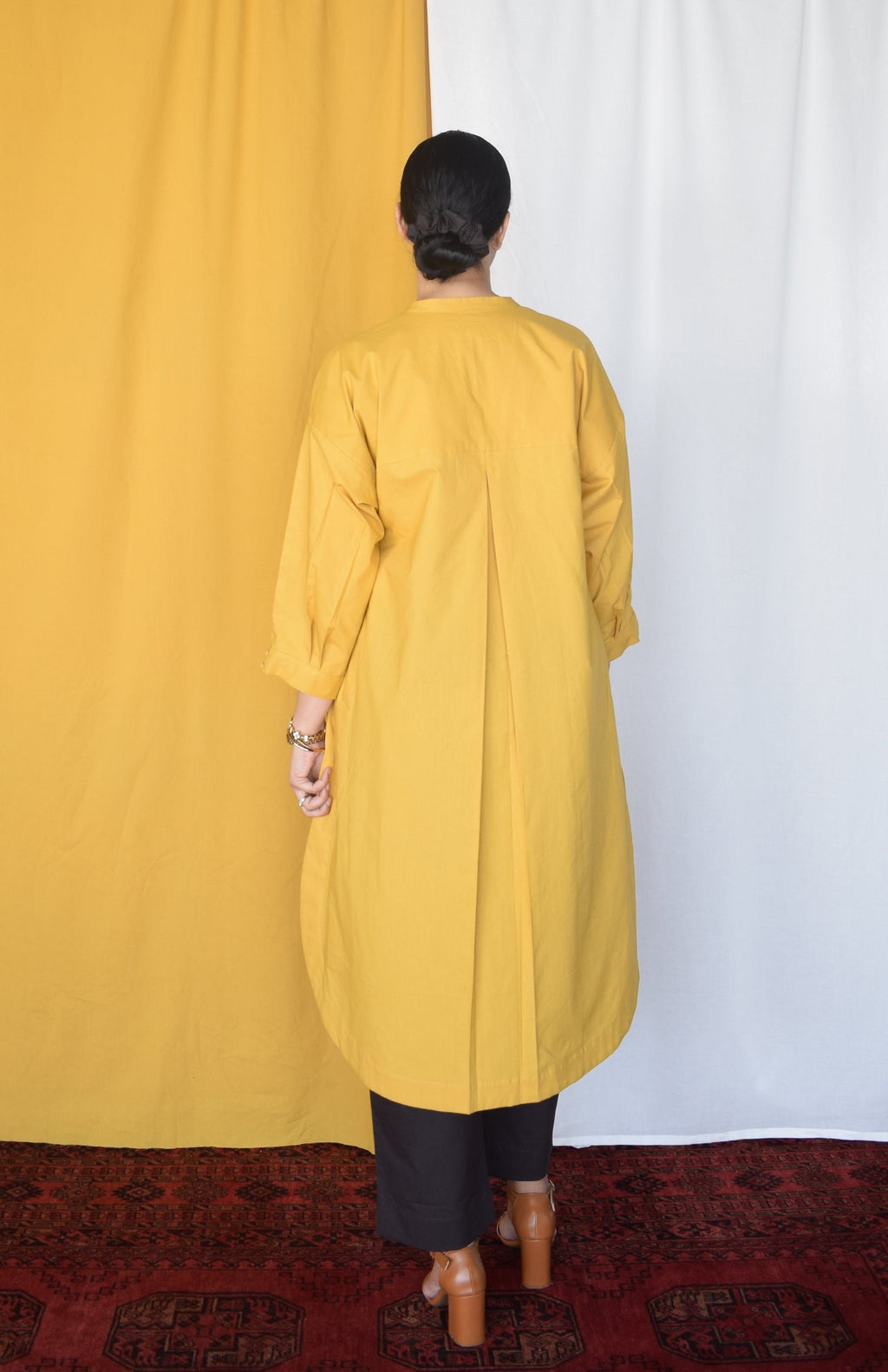 Anar Yellow Antifit Kurta with Placket