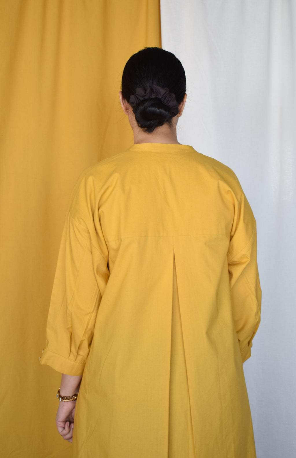 Anar Yellow Antifit Kurta with Placket