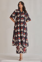 Black Bagru Hand Block Printed Cotton Coord Set
