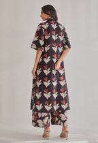 Black Bagru Hand Block Printed Cotton Coord Set