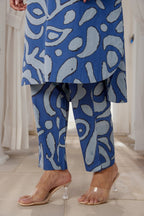 Blue Abstract Printed Coord Set
