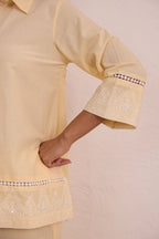 Butter Yellow Embroidered Co-ord Set