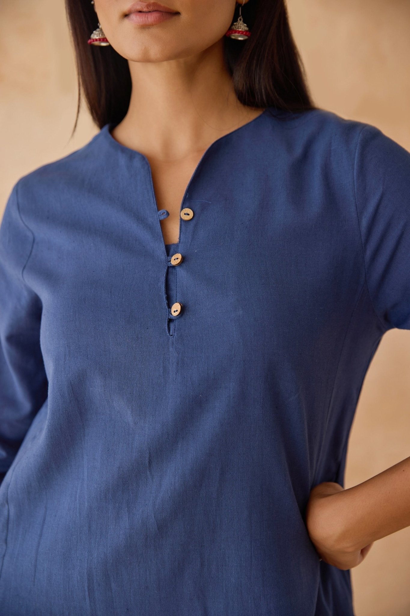 Indigo Blue Co-ord Set with Embroidered Patiala Salwar